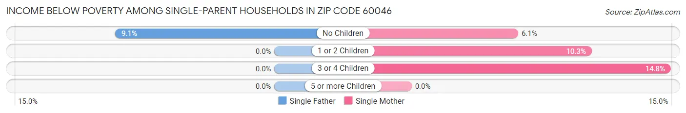 Income Below Poverty Among Single-Parent Households in Zip Code 60046