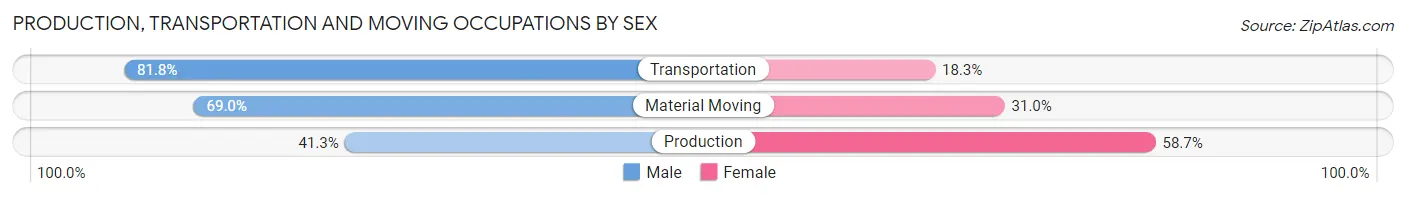 Production, Transportation and Moving Occupations by Sex in Zip Code 60048