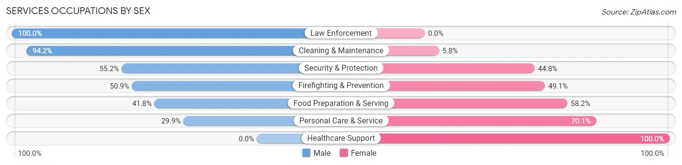 Services Occupations by Sex in Zip Code 60084