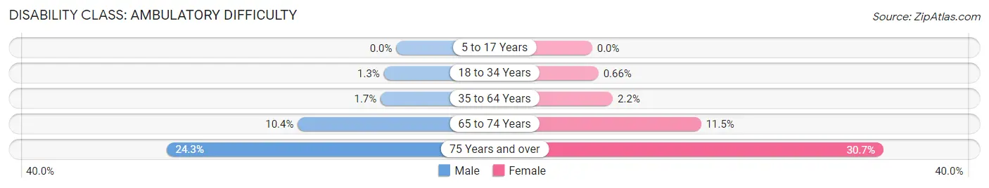 Disability in Zip Code 60089: <span>Ambulatory Difficulty</span>