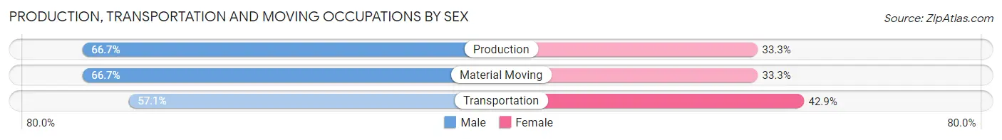 Production, Transportation and Moving Occupations by Sex in Zip Code 60129