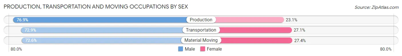 Production, Transportation and Moving Occupations by Sex in Zip Code 60137
