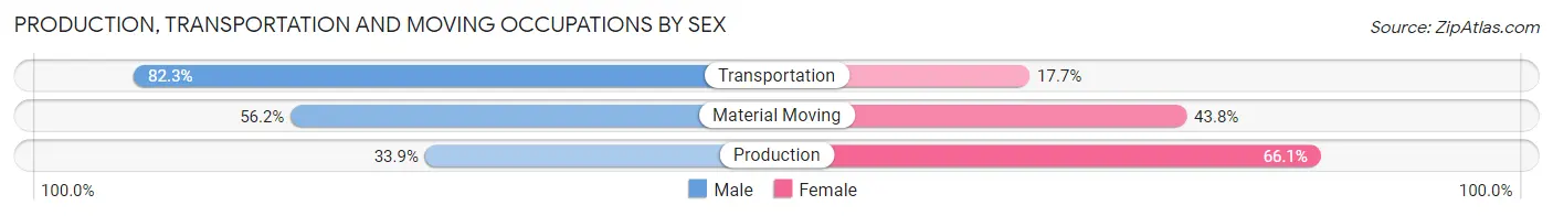 Production, Transportation and Moving Occupations by Sex in Zip Code 60165