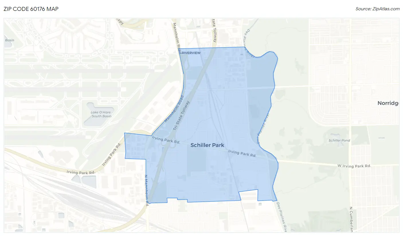 Zip Code 60176 Map