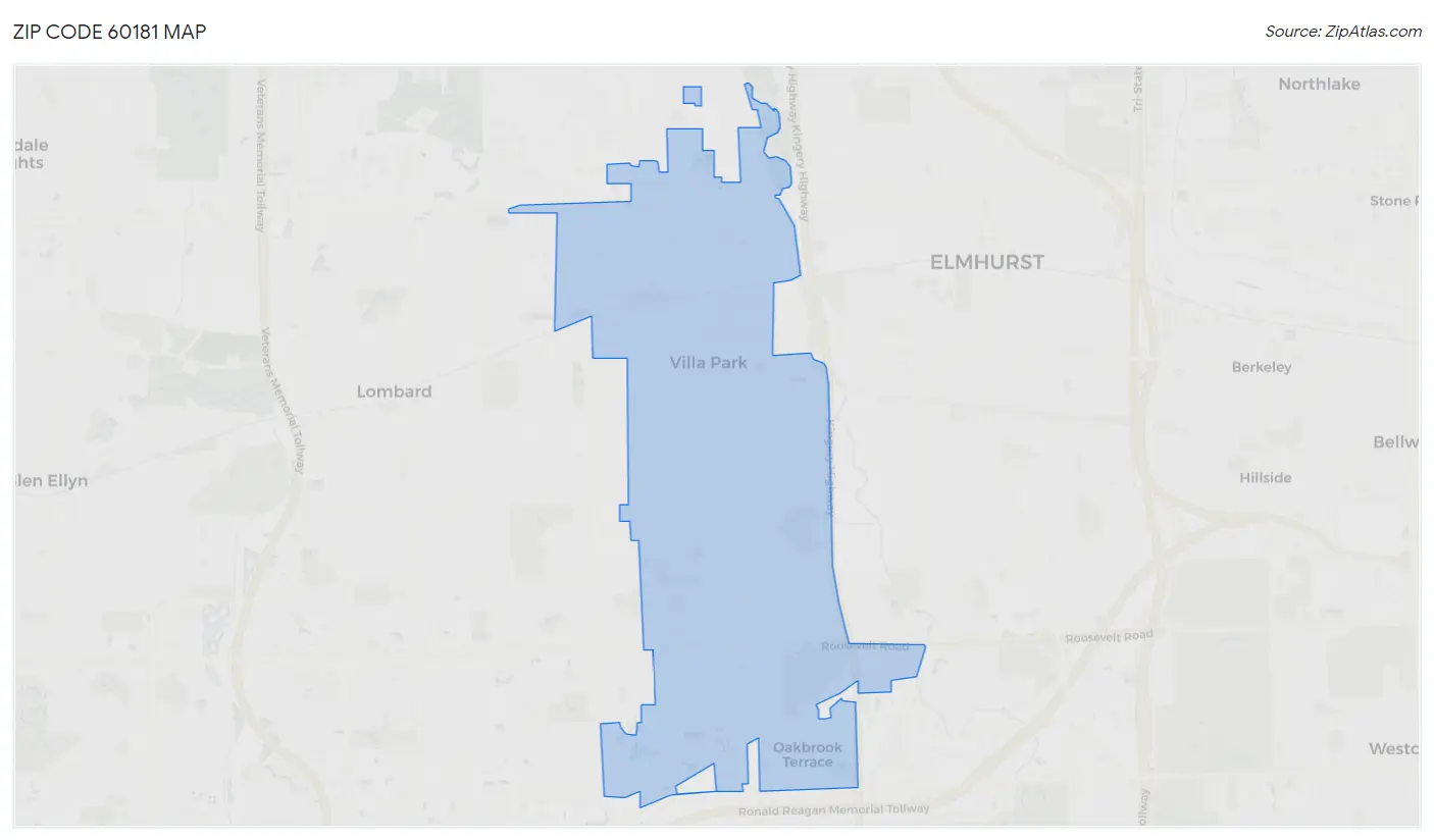 Zip Code 60181 Map