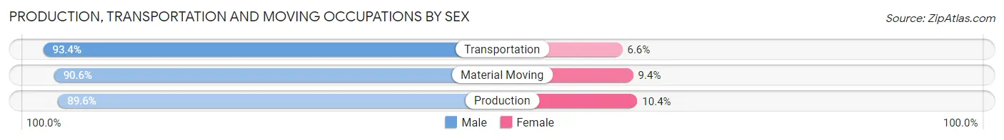 Production, Transportation and Moving Occupations by Sex in Zip Code 60305
