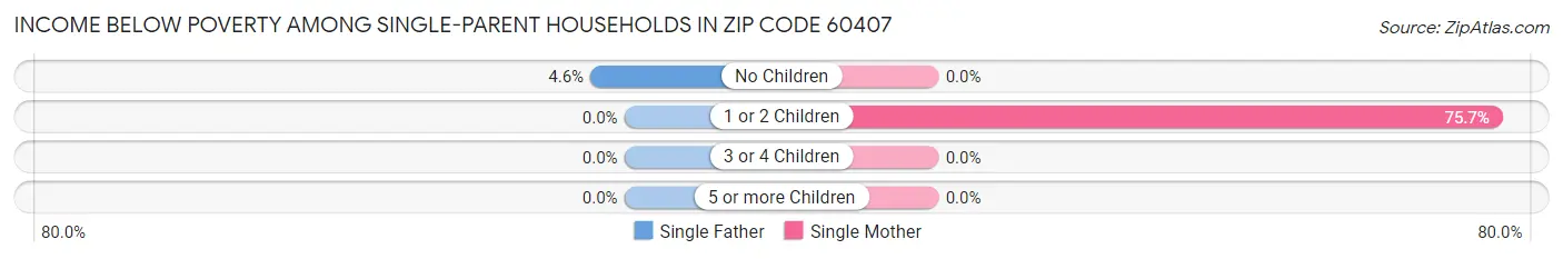 Income Below Poverty Among Single-Parent Households in Zip Code 60407