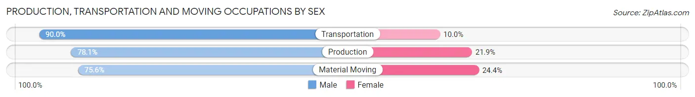 Production, Transportation and Moving Occupations by Sex in Zip Code 60407