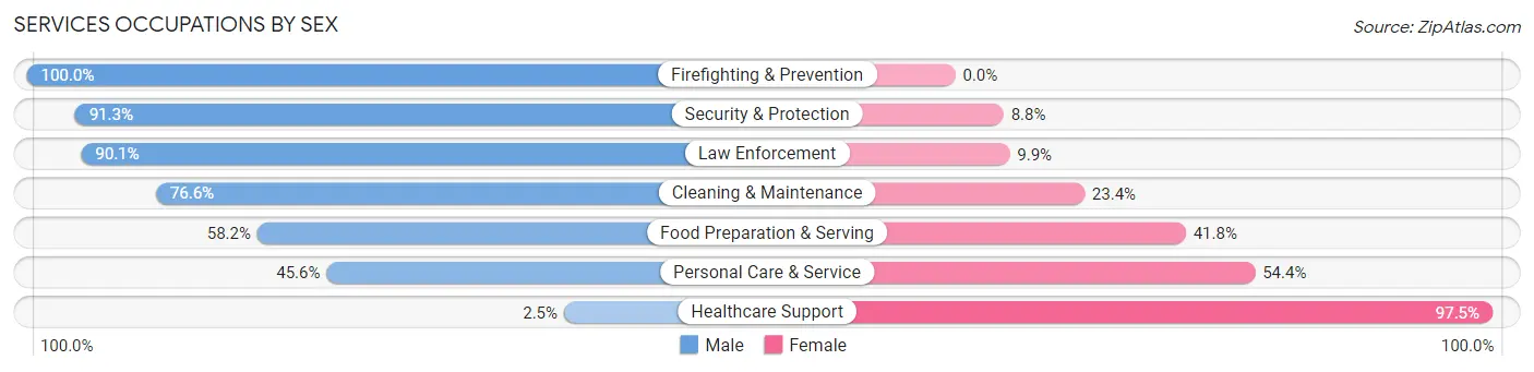 Services Occupations by Sex in Zip Code 60417