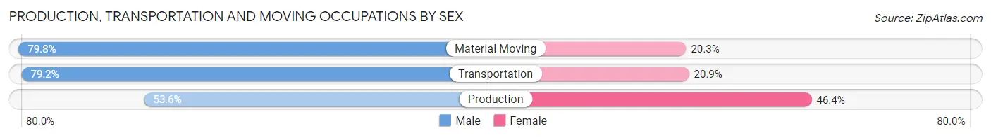 Production, Transportation and Moving Occupations by Sex in Zip Code 60426