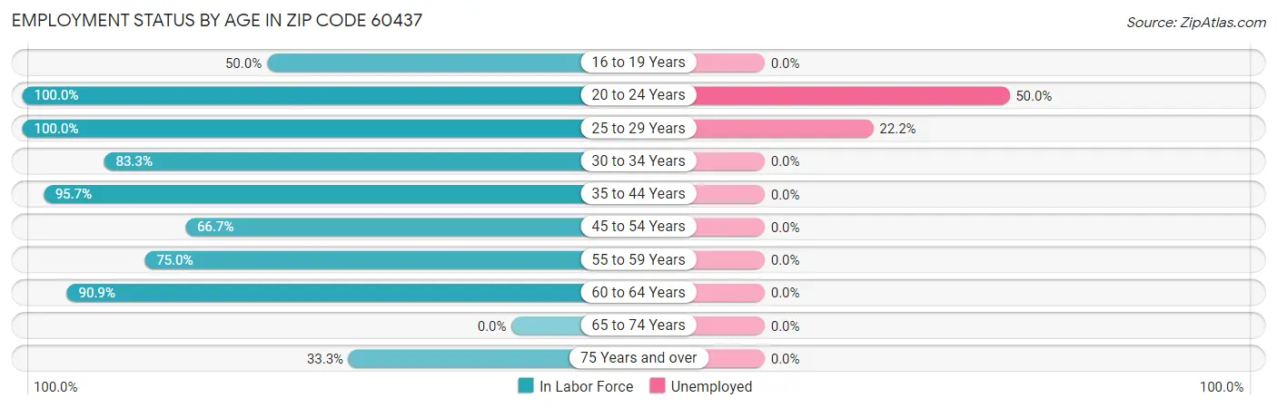 Employment Status by Age in Zip Code 60437