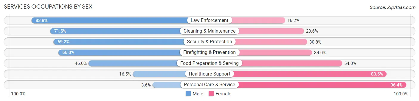 Services Occupations by Sex in Zip Code 60440