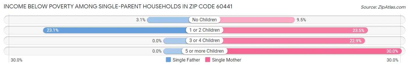 Income Below Poverty Among Single-Parent Households in Zip Code 60441