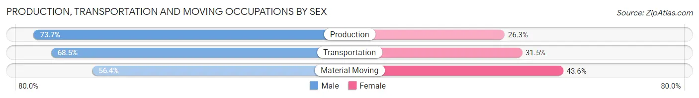 Production, Transportation and Moving Occupations by Sex in Zip Code 60475