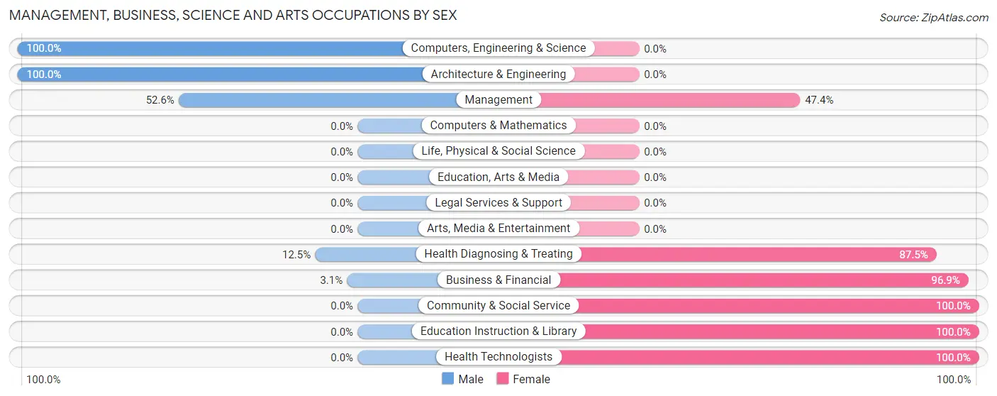 Management, Business, Science and Arts Occupations by Sex in Zip Code 60479
