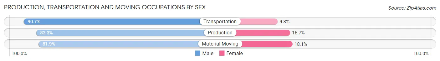 Production, Transportation and Moving Occupations by Sex in Zip Code 60510