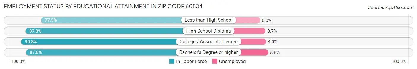 Employment Status by Educational Attainment in Zip Code 60534