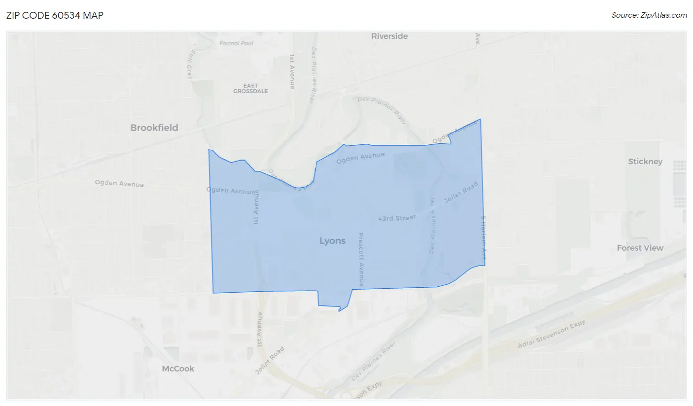 Zip Code 60534 Map