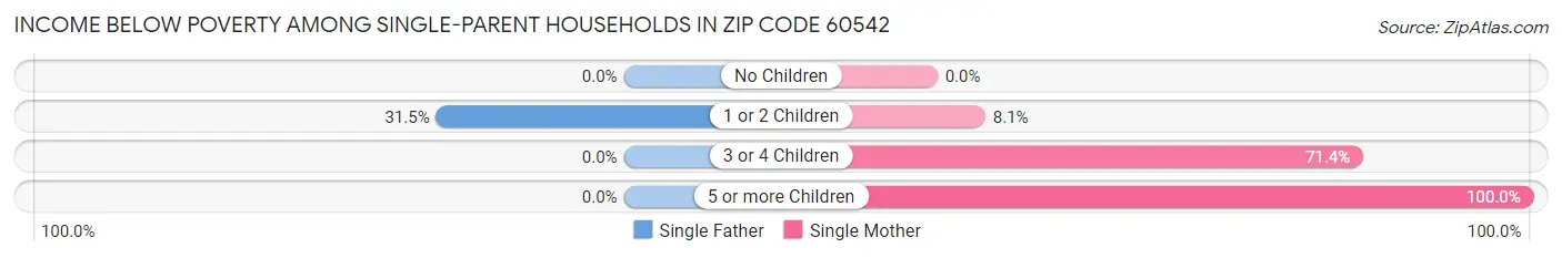 Income Below Poverty Among Single-Parent Households in Zip Code 60542