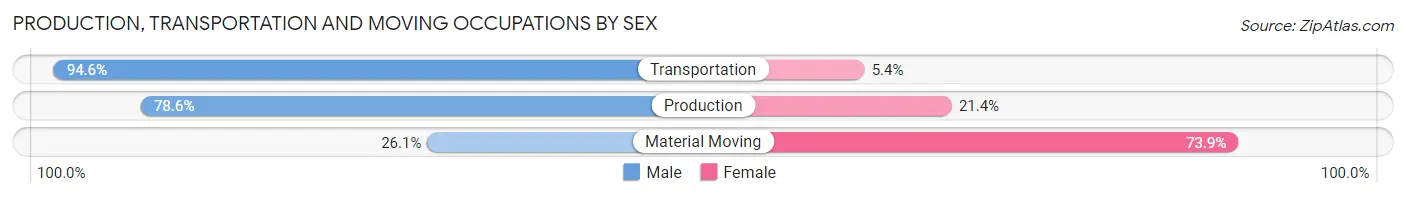 Production, Transportation and Moving Occupations by Sex in Zip Code 60552