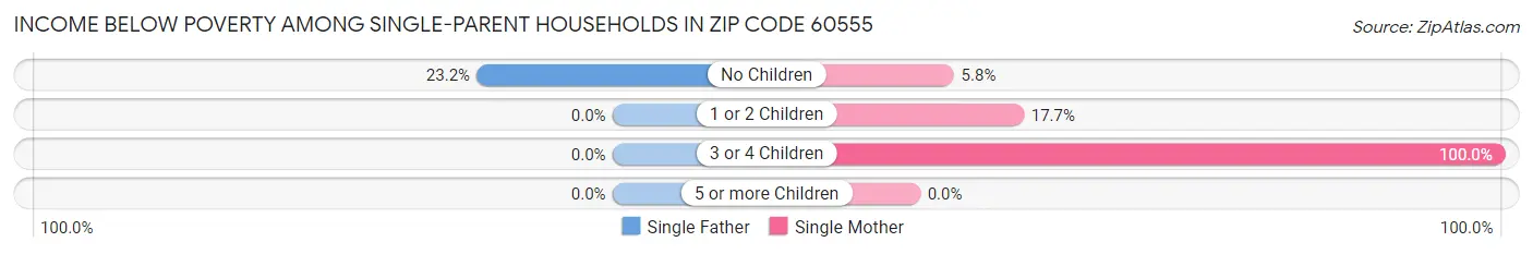 Income Below Poverty Among Single-Parent Households in Zip Code 60555