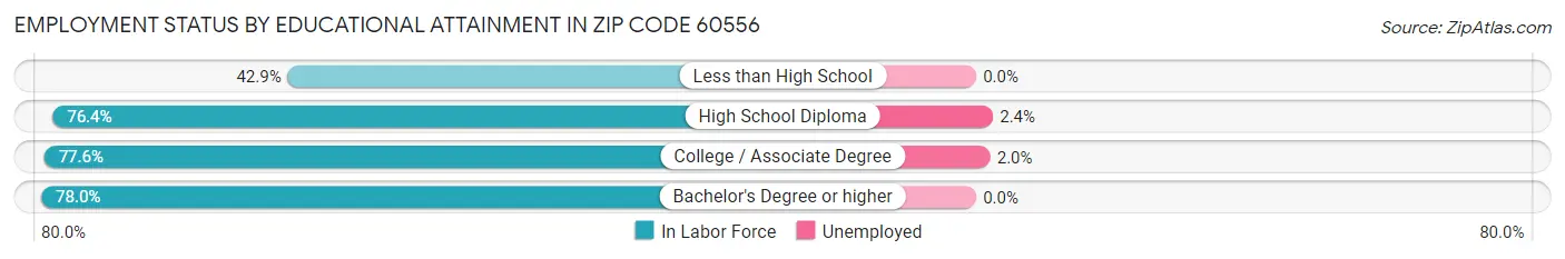 Employment Status by Educational Attainment in Zip Code 60556