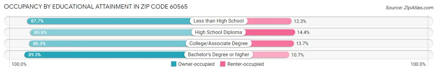 Occupancy by Educational Attainment in Zip Code 60565