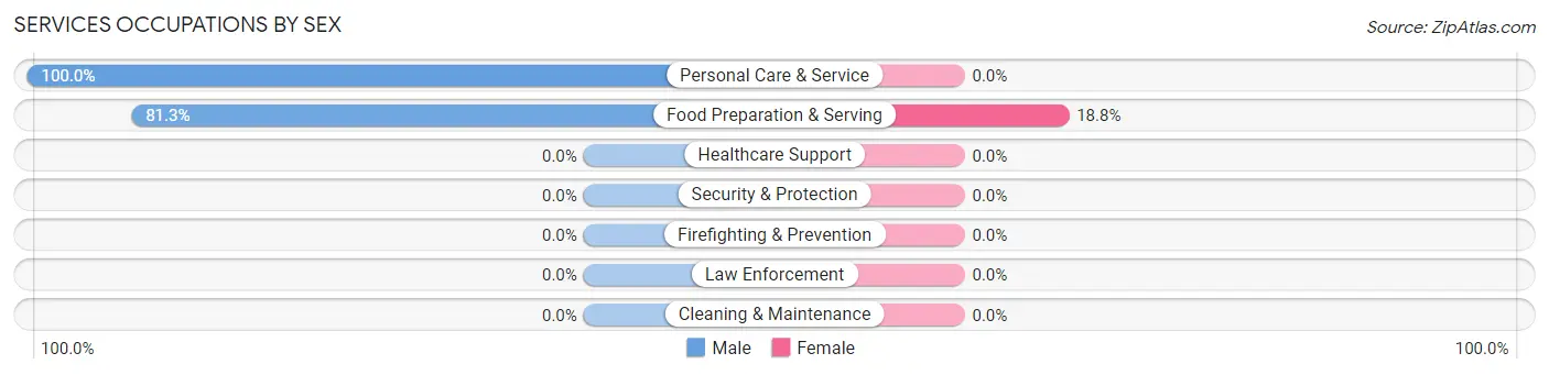 Services Occupations by Sex in Zip Code 60603