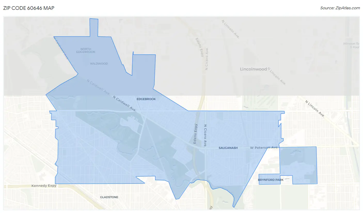 Zip Code 60646 Map