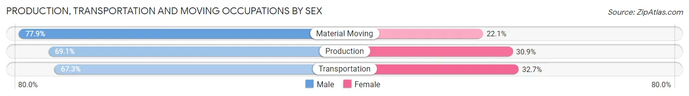 Production, Transportation and Moving Occupations by Sex in Zip Code 60922