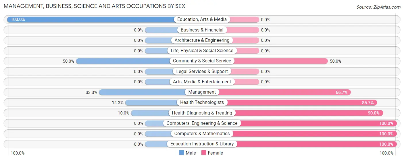 Management, Business, Science and Arts Occupations by Sex in Zip Code 60931