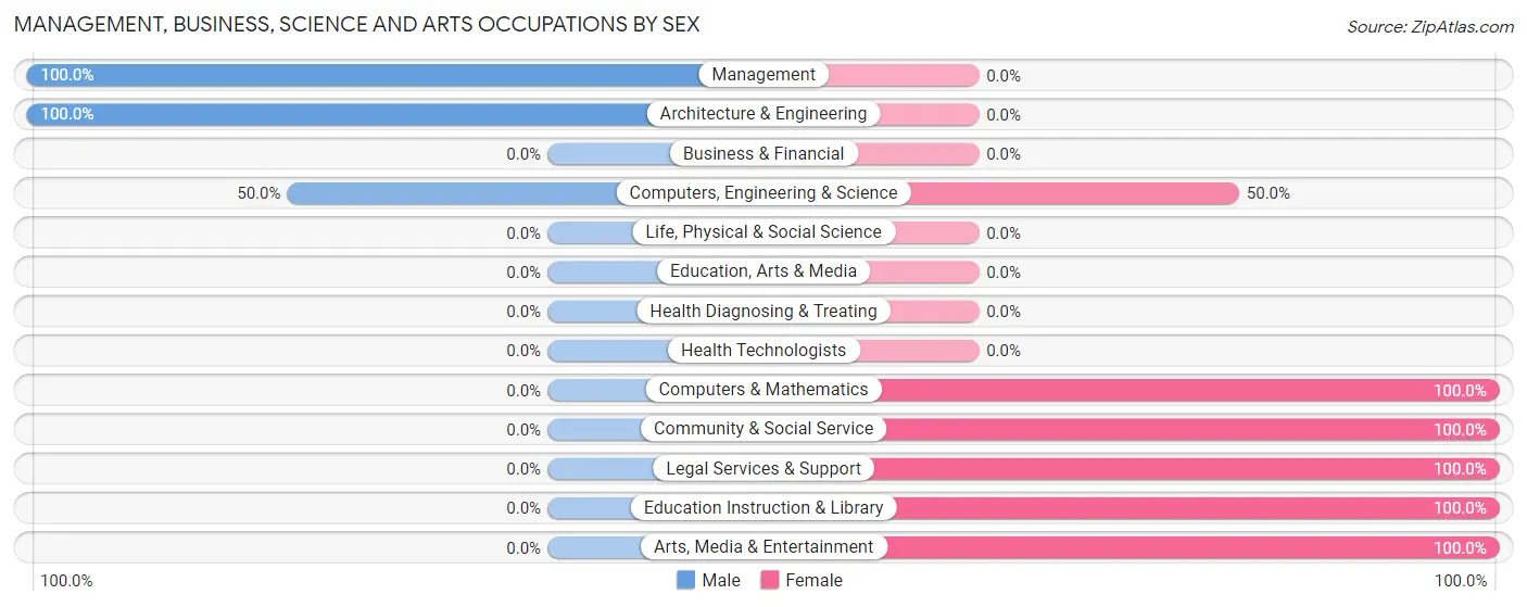 Management, Business, Science and Arts Occupations by Sex in Zip Code 60960