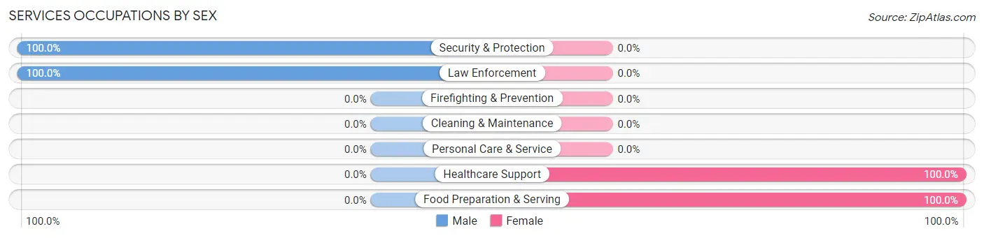 Services Occupations by Sex in Zip Code 60973