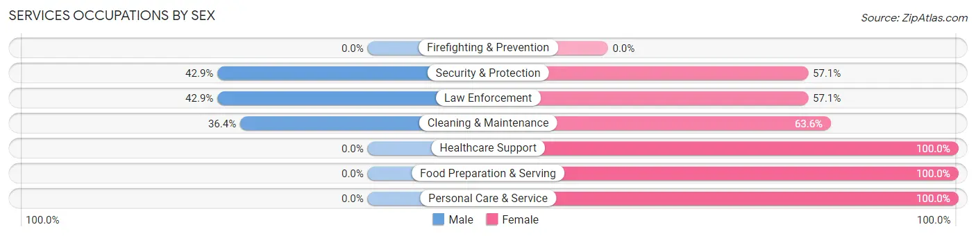 Services Occupations by Sex in Zip Code 61062