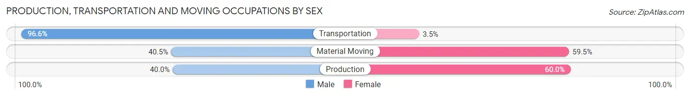 Production, Transportation and Moving Occupations by Sex in Zip Code 61089