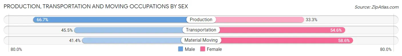 Production, Transportation and Moving Occupations by Sex in Zip Code 61315