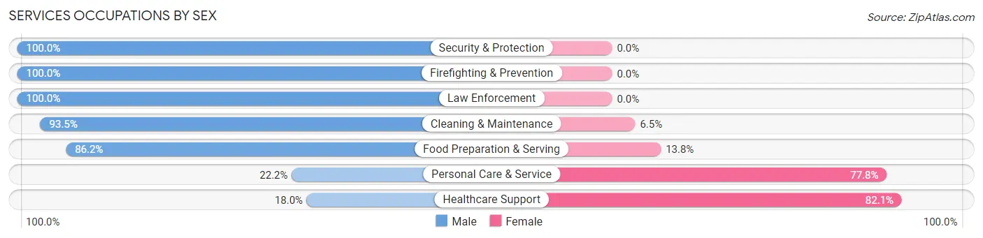 Services Occupations by Sex in Zip Code 61326
