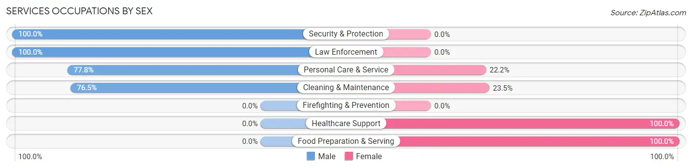 Services Occupations by Sex in Zip Code 61330