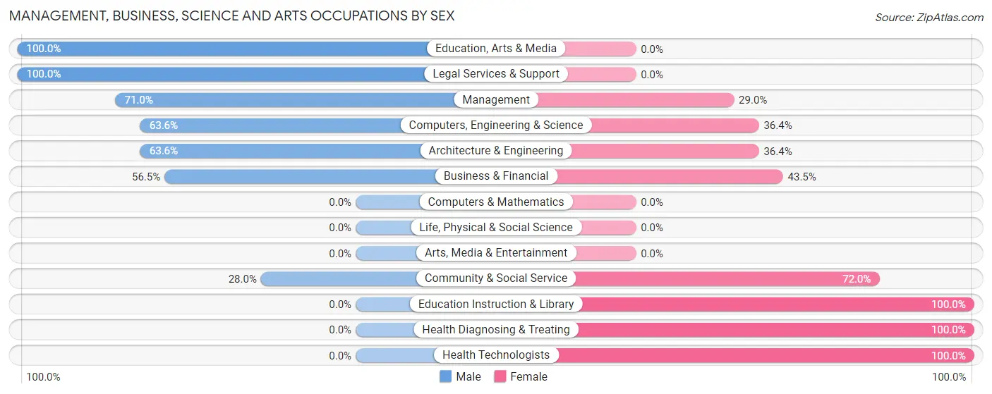 Management, Business, Science and Arts Occupations by Sex in Zip Code 61377