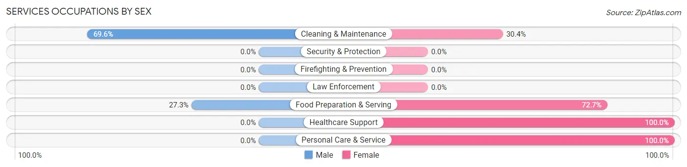Services Occupations by Sex in Zip Code 61379