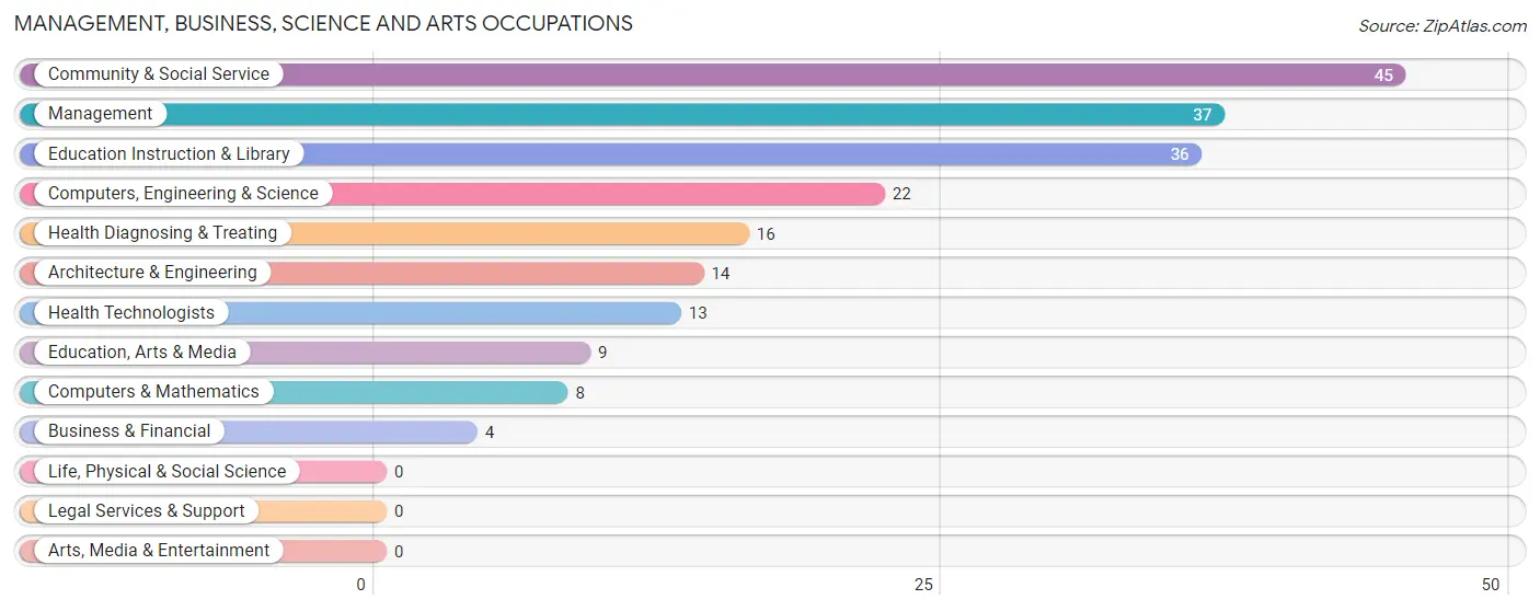 Management, Business, Science and Arts Occupations in Zip Code 61436