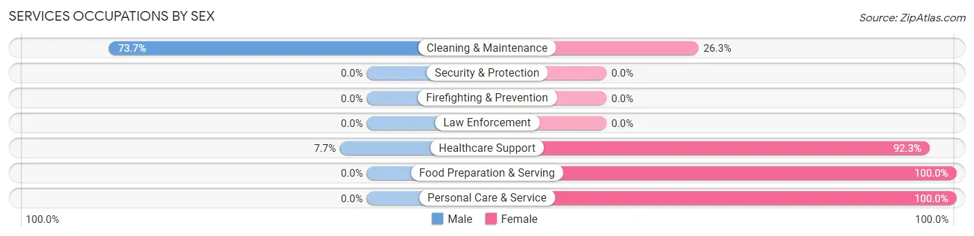 Services Occupations by Sex in Zip Code 61441