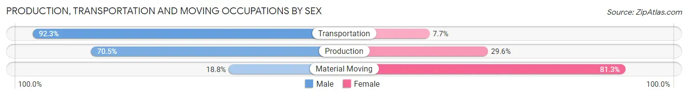 Production, Transportation and Moving Occupations by Sex in Zip Code 61450