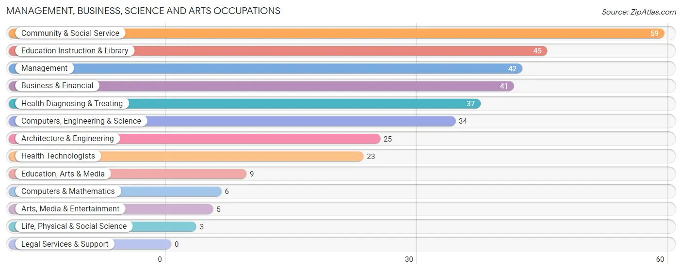 Management, Business, Science and Arts Occupations in Zip Code 61490