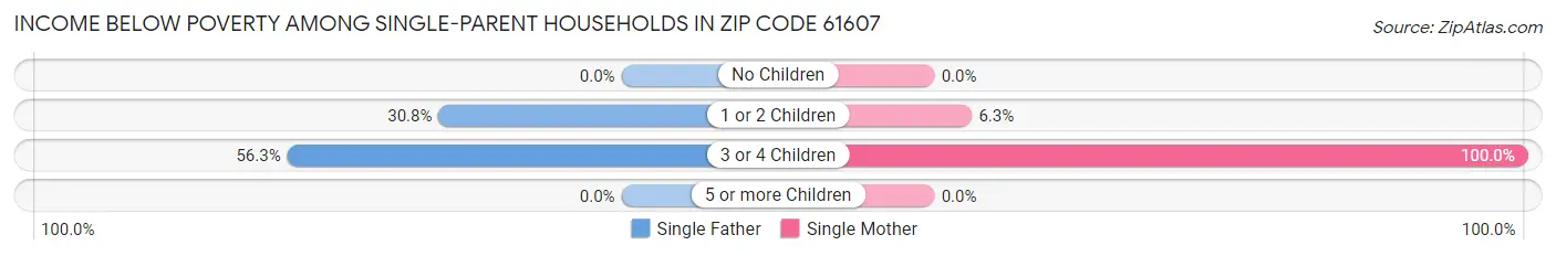 Income Below Poverty Among Single-Parent Households in Zip Code 61607