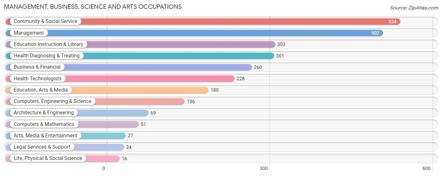 Management, Business, Science and Arts Occupations in Zip Code 61607