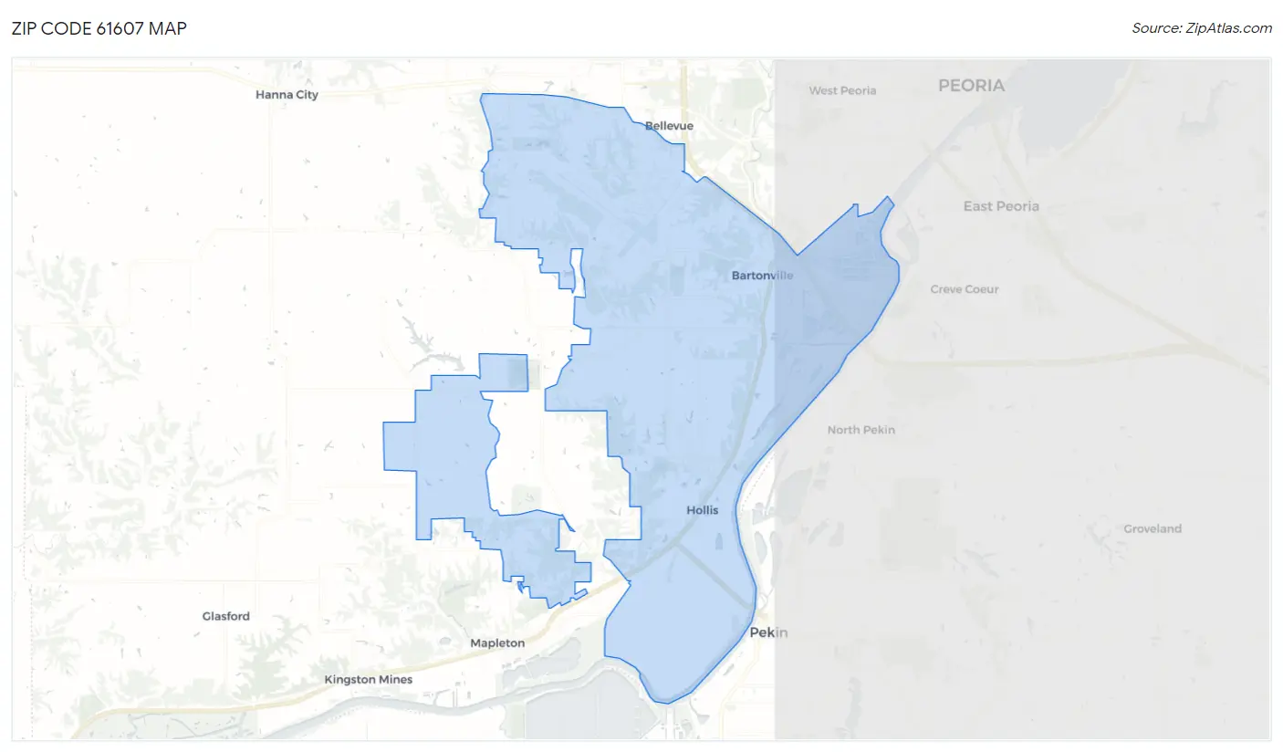 Zip Code 61607 Map