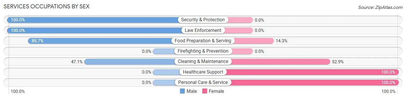 Services Occupations by Sex in Zip Code 61770