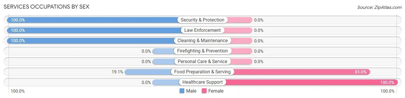 Services Occupations by Sex in Zip Code 61773