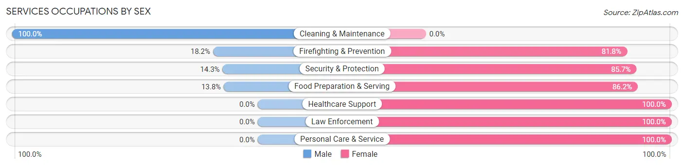Services Occupations by Sex in Zip Code 61777